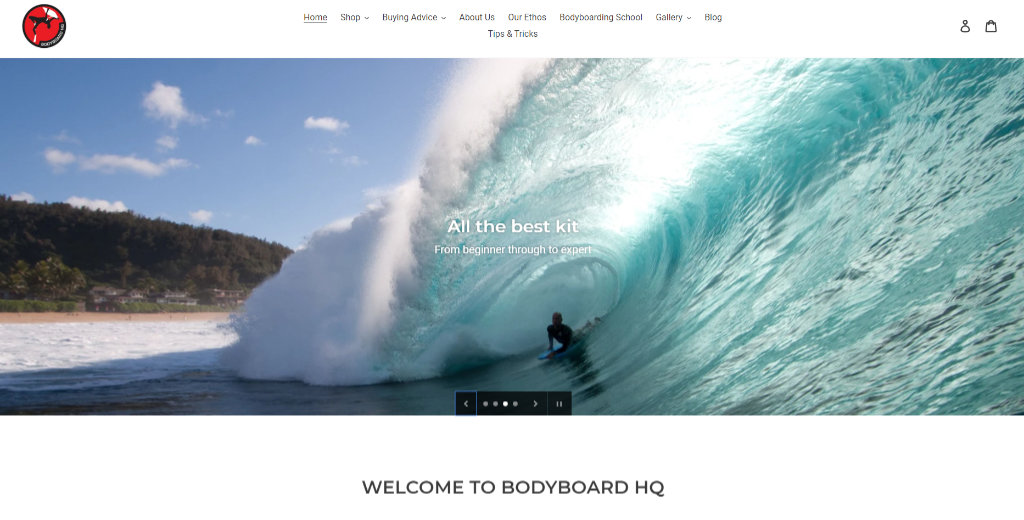 Bodyboard HQ website screenshot